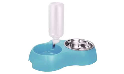 Plato doble de comida y agua para mascotas