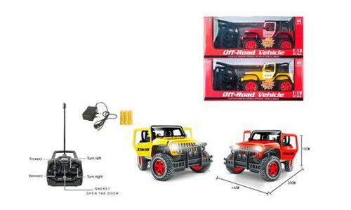 Jeep con luces LED escala 1:18 a control remoto