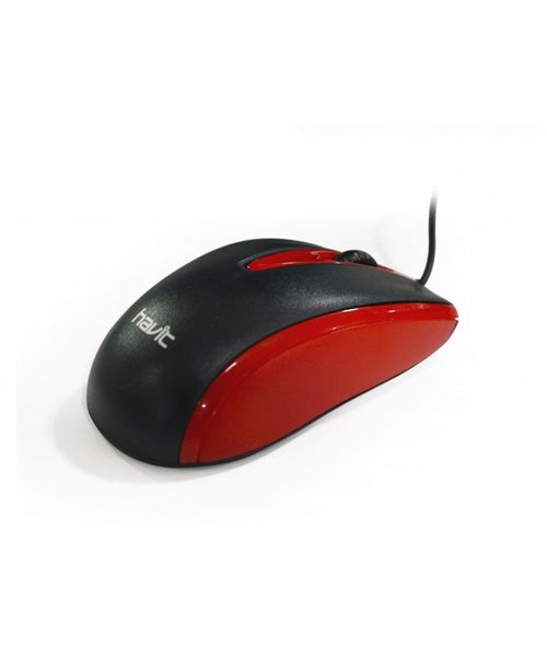 MOUSE USB HAVIT MS871, NEGRO Y NEGRO CON ROJO