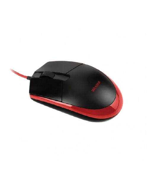 Mouse Wesdar x1 negro con rojo de alta calidad
