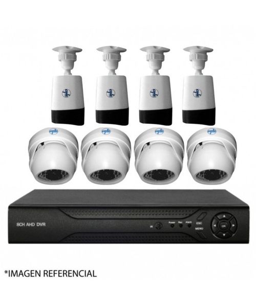 Kit de 8 camaras, 4 exteriores, 4 interiores en FHD 1080P