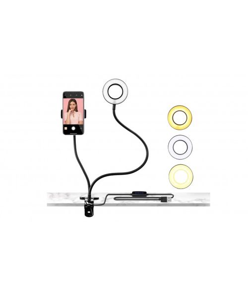 Soporte para celular con aro de luz