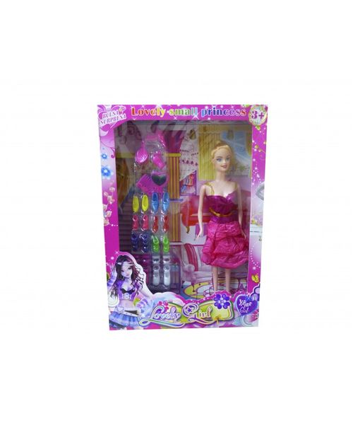 Muñea de moda con todos sus accesorios