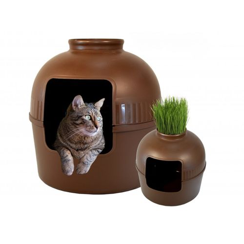 Casa para gatos tipo macetero