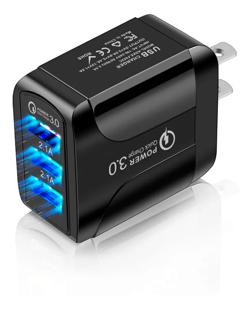 Cargador adaptador triple usb