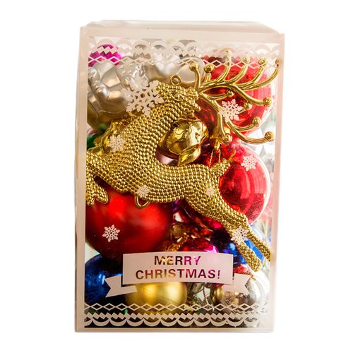 Set de adornos navideños varios colores, 30 piezas total