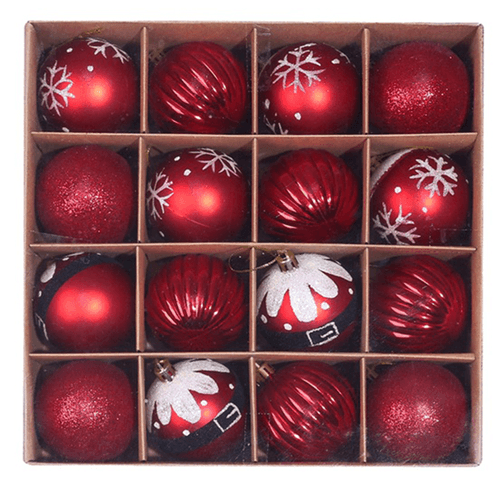 Set de 16 esferas navideñas