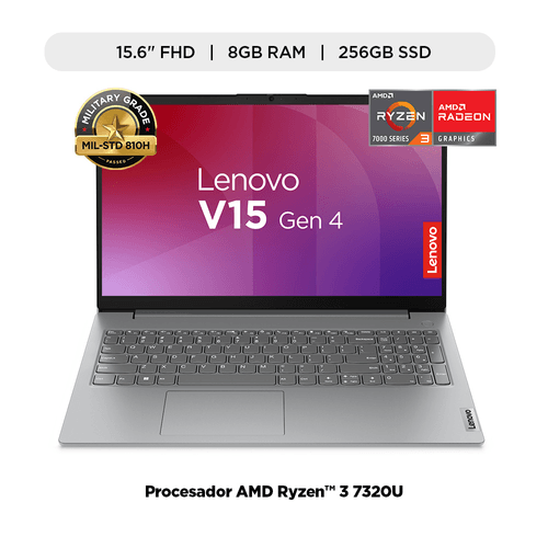 Laptop Lenovo V15 G4 AMD Ryzen 3 7320U 8Gb-DDR5 256Gb-SSD 15.6" FHD FreeDOS