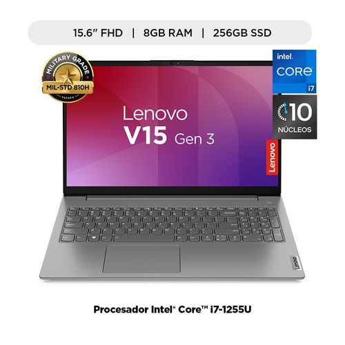 Laptop Lenovo V15 G3 Intel® Core™ i7-1255U 8Gb 256Gb 15.6" FHD FreeDOS Gris